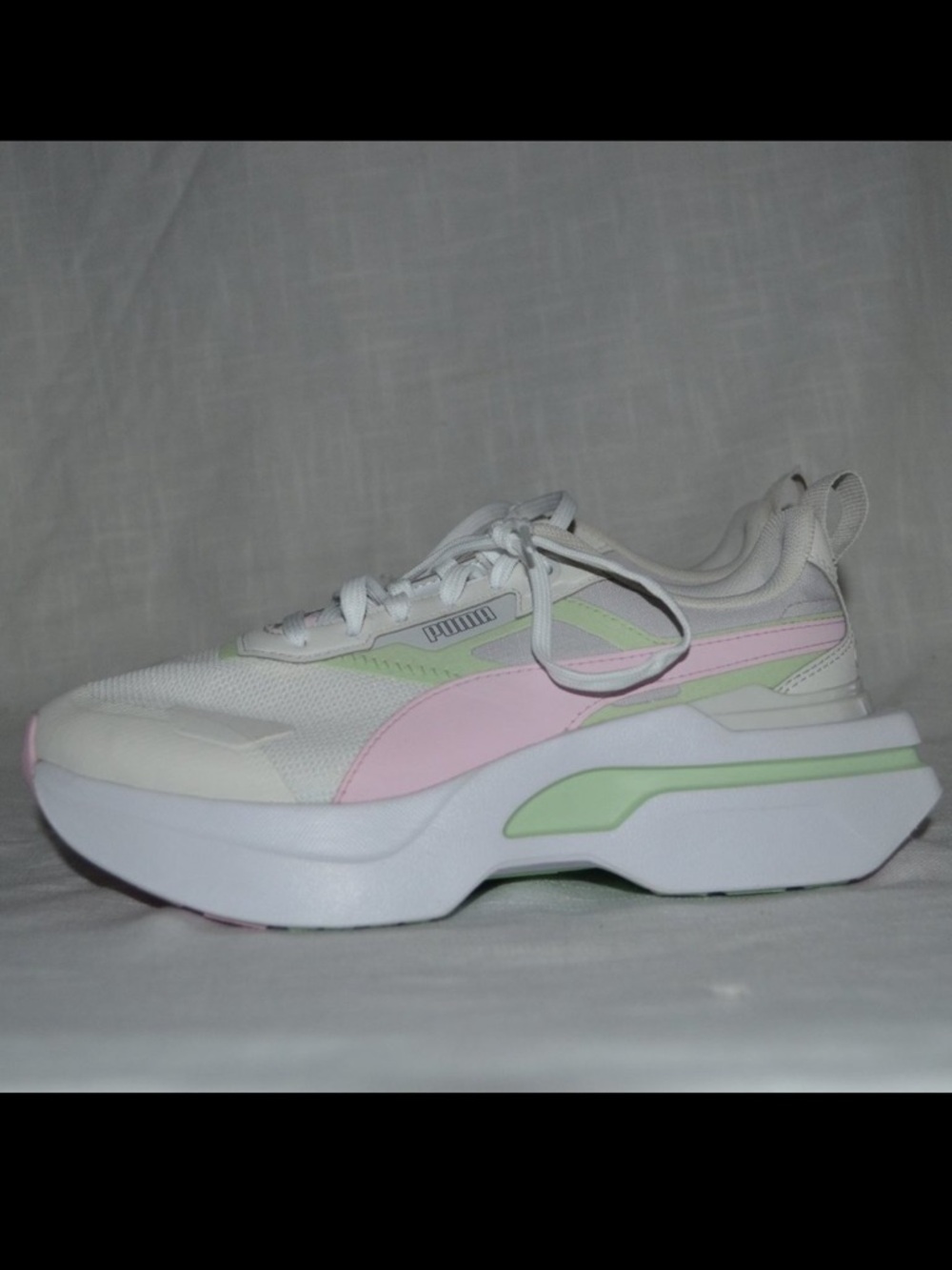 $80 Sz 6 PUMA Kosmo Rider White Miner Marathon Running Shoes/Sneakers